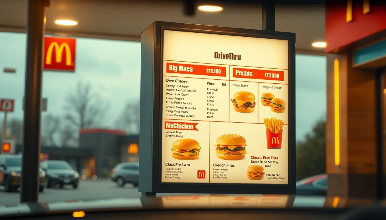 McDonald's Drive Thru Menu