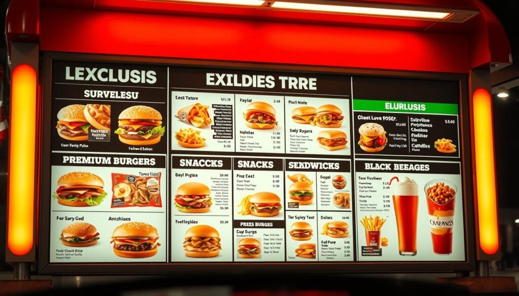 drive thru exclusive menu