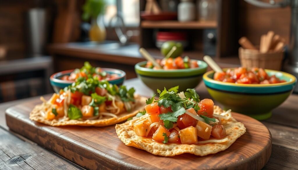 Authentic Mexican tostadas and salsa in NYC