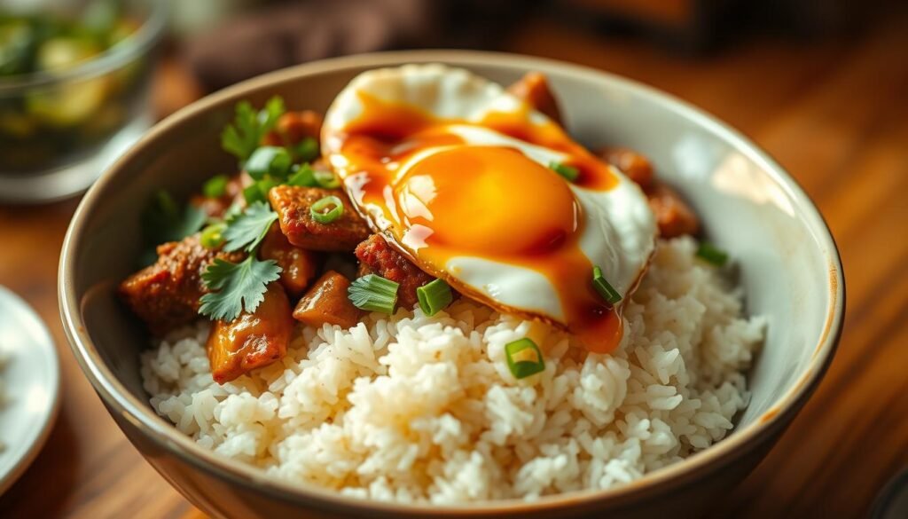 Filipino rice bowl comfort food