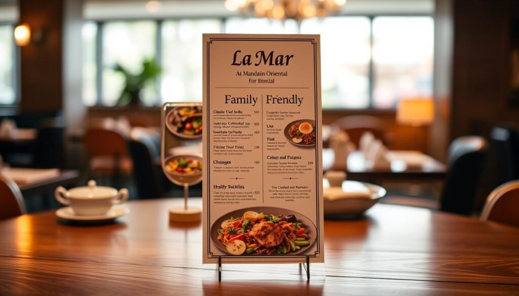 family friendly menu options