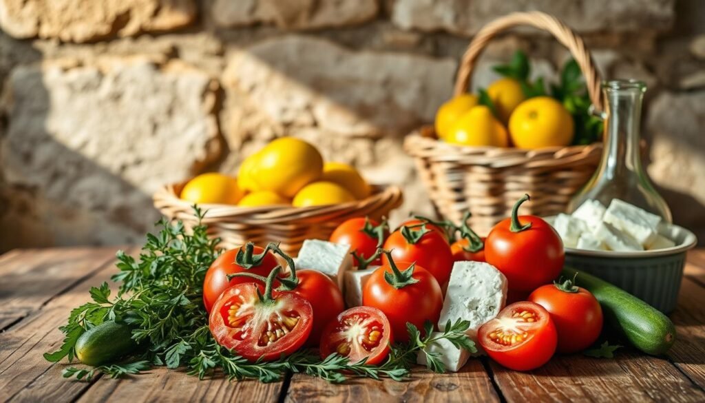 fresh ingredients Greek food
