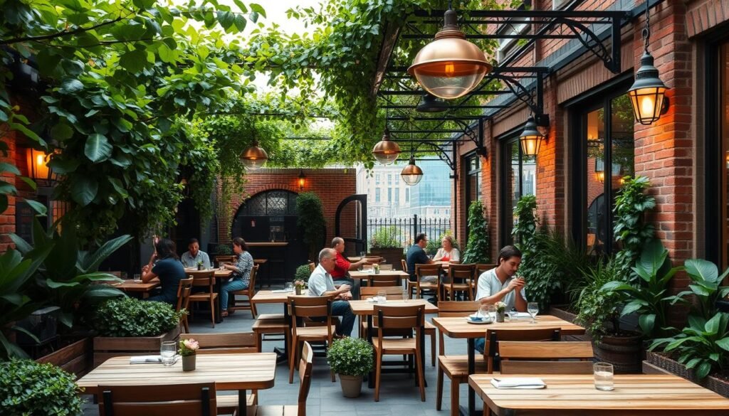 urban oasis garden dining